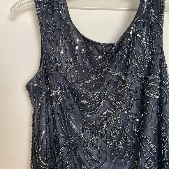 Adrianna Papell Charcoal floor length dress - Picture 2 of 5